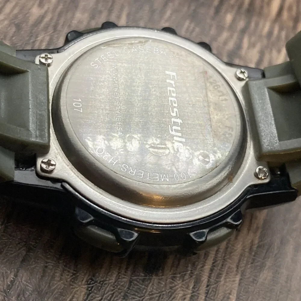 Freestyle Men’s Night Vision Digital 40mm Green Sport 10 Lap